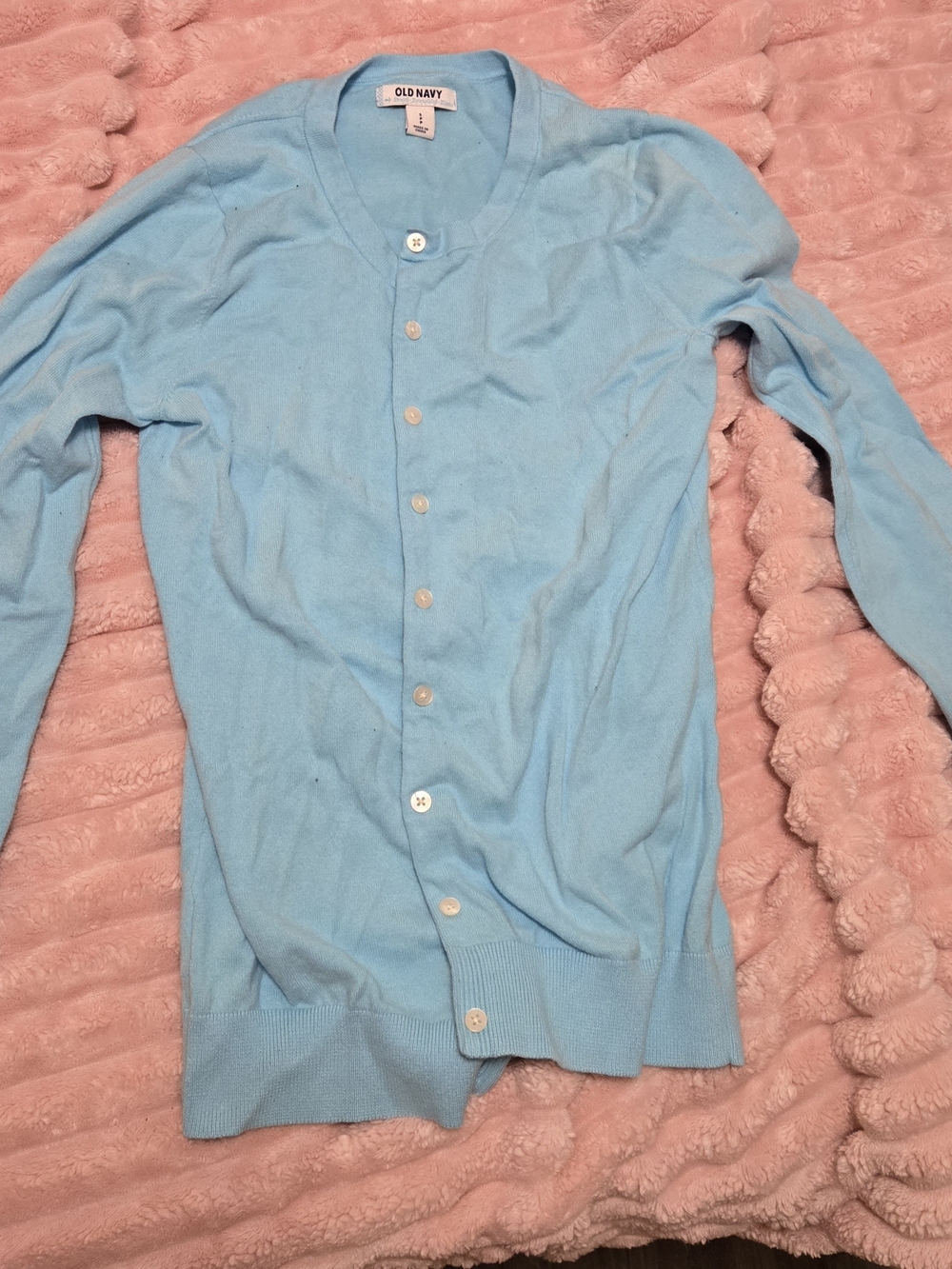 Old Navy Sky Blue Cotton Blend Button Front Cardigan Size S